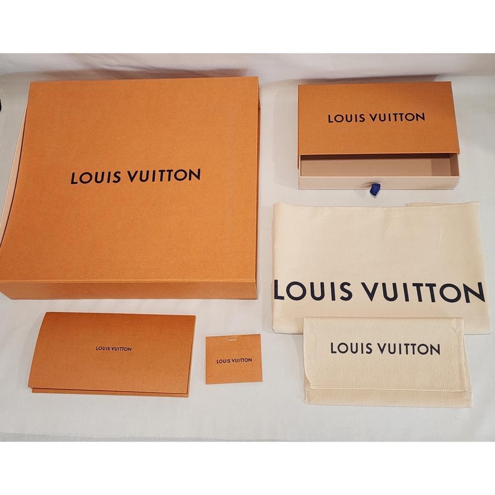 Louis Vuitton Orange Gift Box Dust Bag Set Large Magnetic Box Small Drawer Box